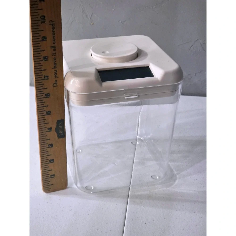 Kitchen‎ Safe Time Locking Container Clear White Square Digital Timer Canister